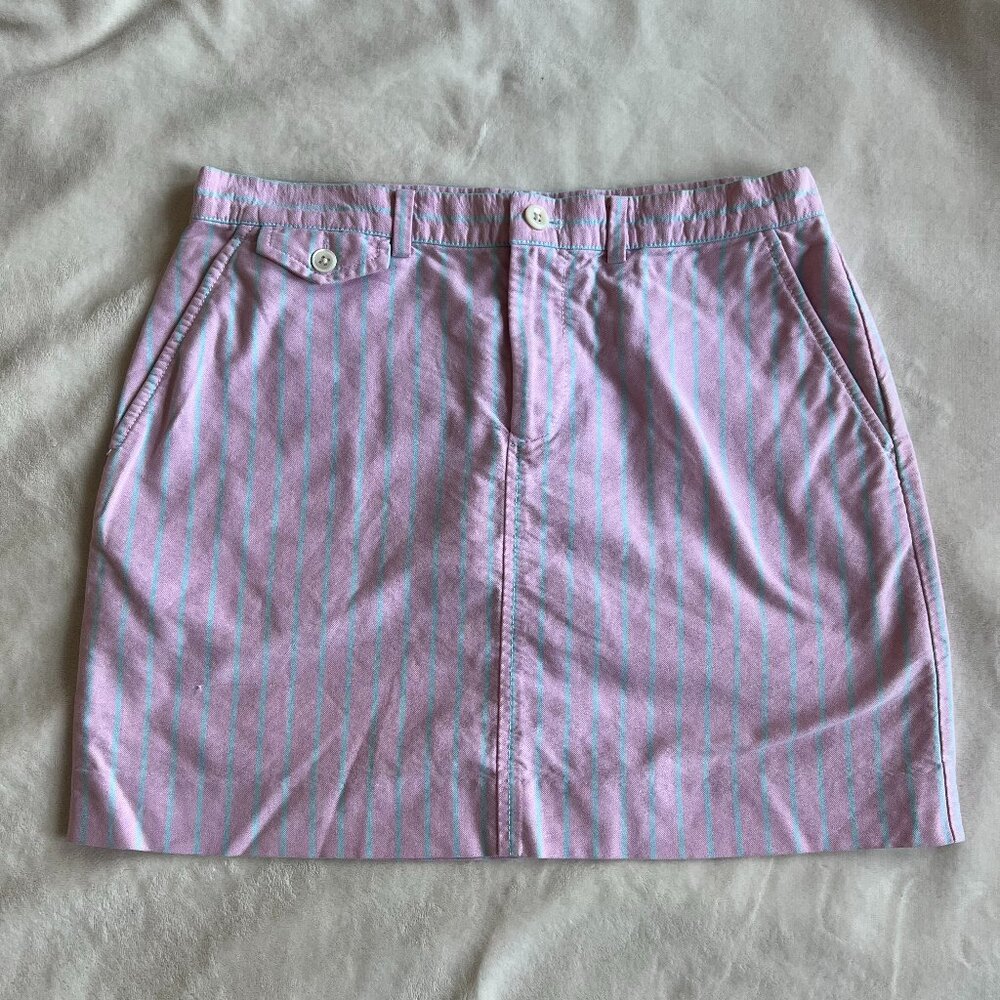 Vintage Ralph Lauren Pink and Blue Striped Mini Skirt size 2